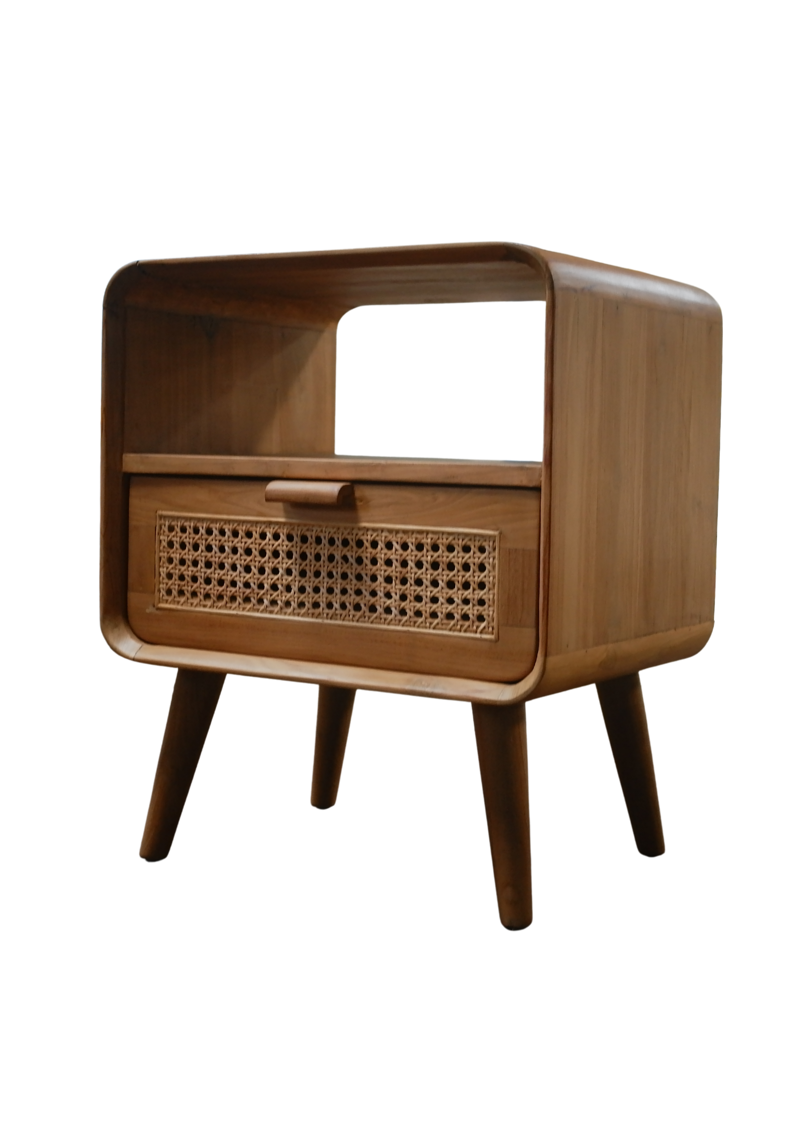 MODERN RATTAN BEDSIDE TABLE